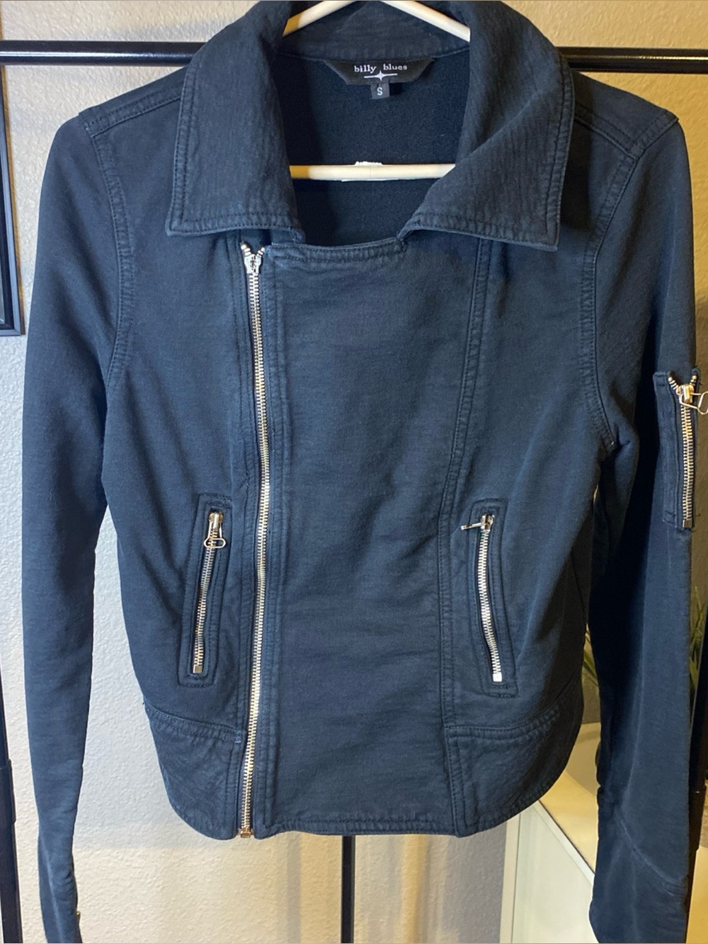 Billy Blues Women's Black Zipper Moto Jacket small